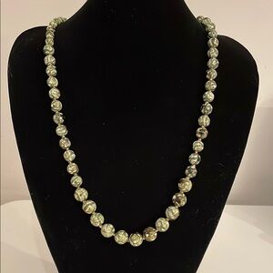 Elegant Green Rainforest Rhyolite Beaded Necklace